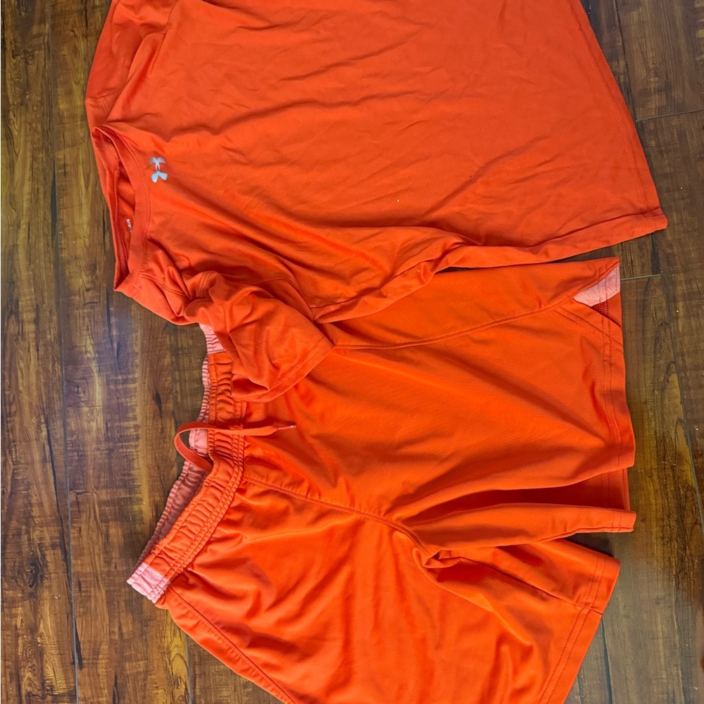 Under Armour Kid’s Orange Shorts and Shirt